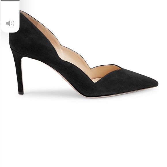 New in box Prada scalloped suede pumps in black - Picture 2 of 9
